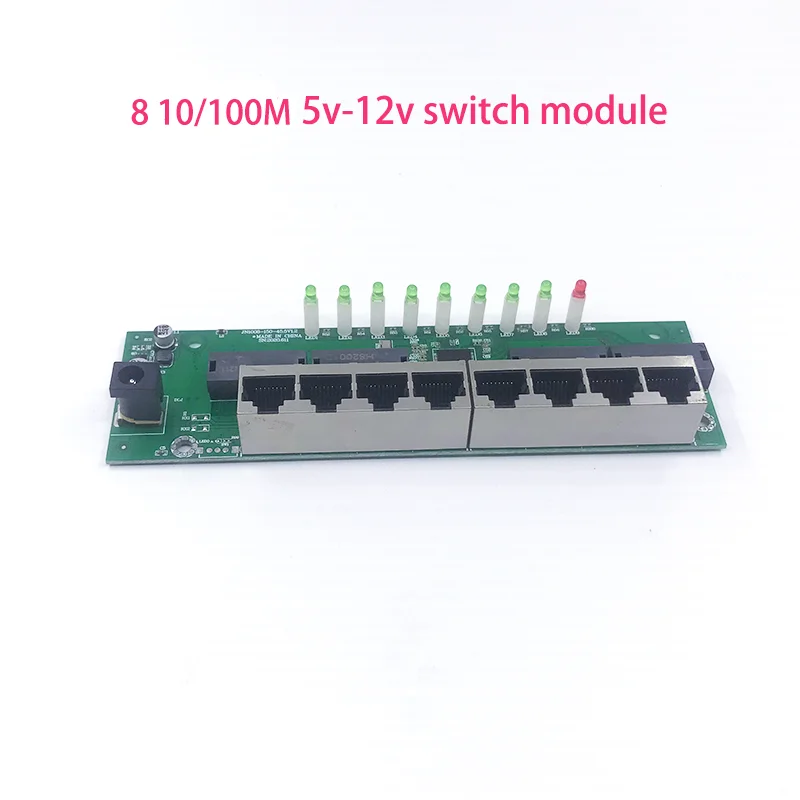 10/100mbps Ethernet комутационна платка за модул 10/100Mbps 8port превключвател PCBA платка OEM дънна платка Ethernet комутатор 8 RJ45
