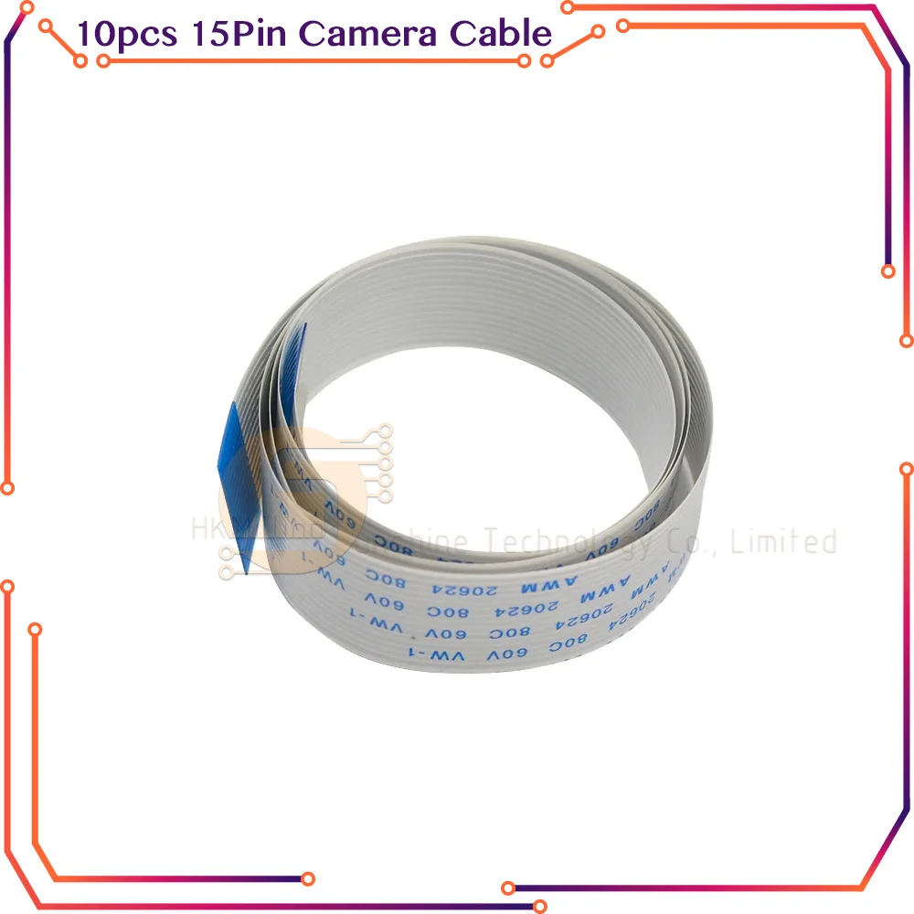 10 бр. Кабел за камера Raspberry Pi 60 CM 15 пинов кабел с плосък проводник за Pi 4B 3B + 3B кабел за камера за нощно виждане IR CUT
