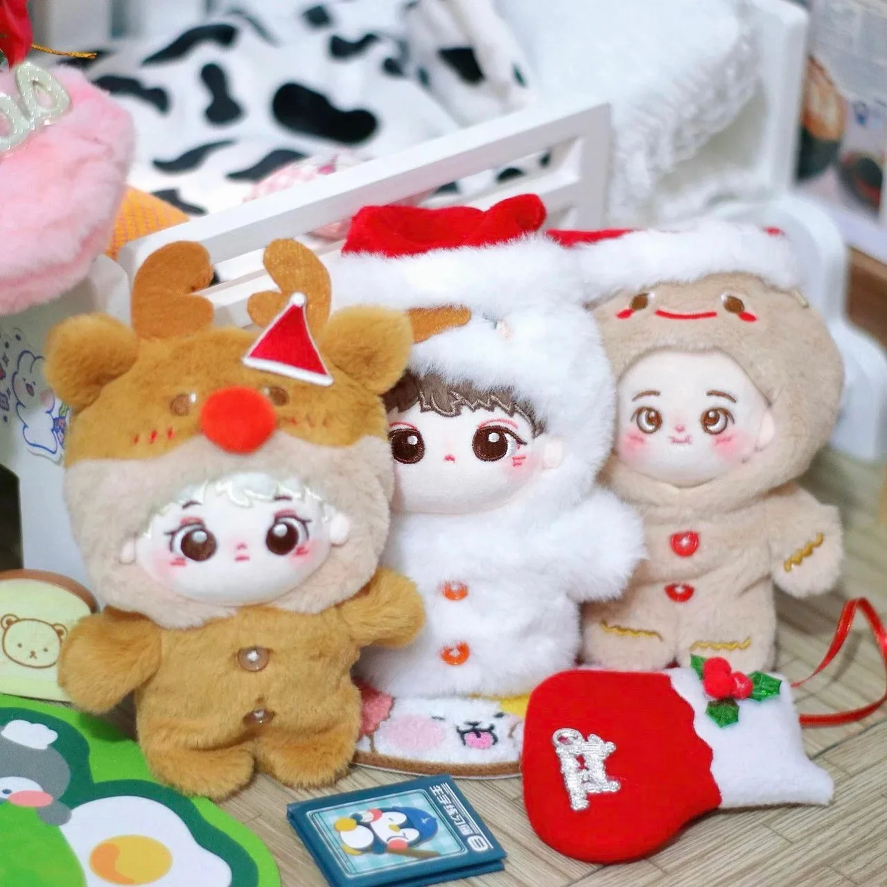 10см Коледа памук кукла дрехи малки снежен човек малко лосове кукла аксесоари красива и деликатна изработка Kawaii неща
