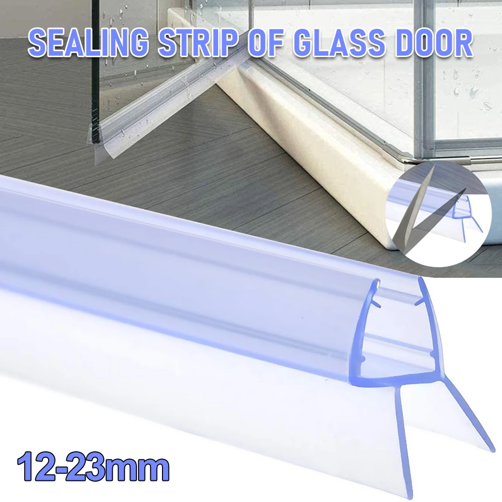 12/17/20mm душ екран уплътнителна лента PVC без рамки стъклена врата отдолу Времето Stripping Seal Sweep Без лепило Баня Хардуер