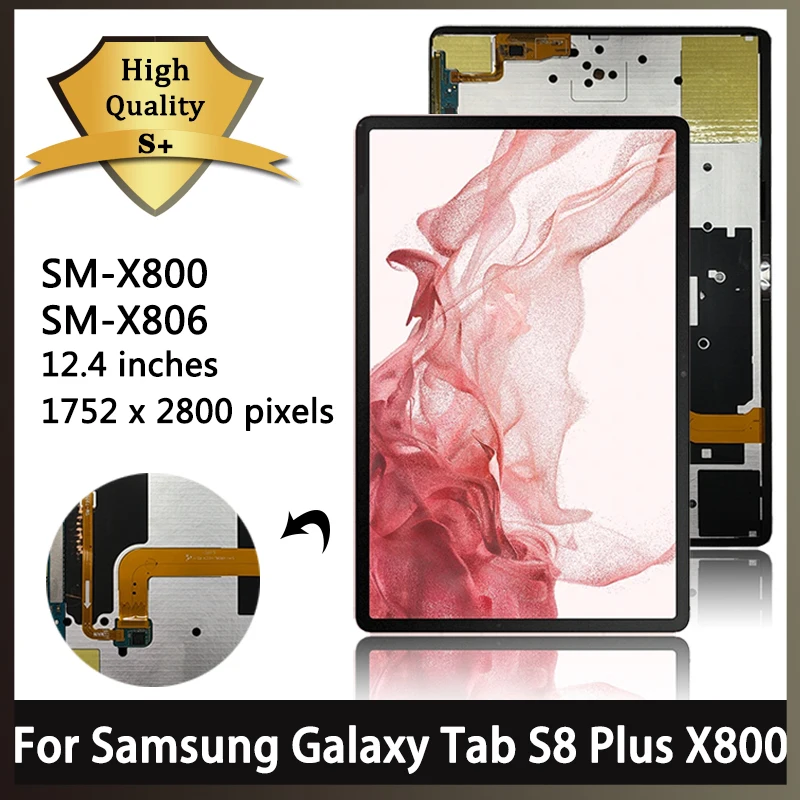12.4'' Нов AMOLED за Samsung Tab S8+ X800, X806, X806B, X806U, X806N LCD дисплей сензорен екран дигитайзер събрание