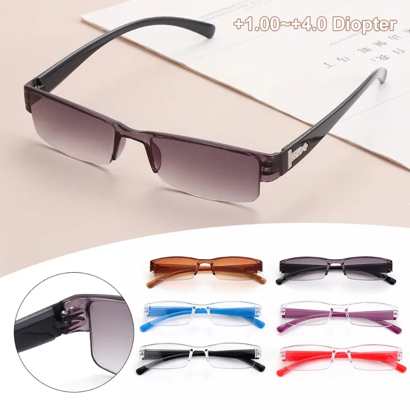 1PC очила за четене жени мъже по-стари модни PC рамка преносими пресбиопични очила с висока разделителна способност Vision Care + 1.0 ~ + 4.0