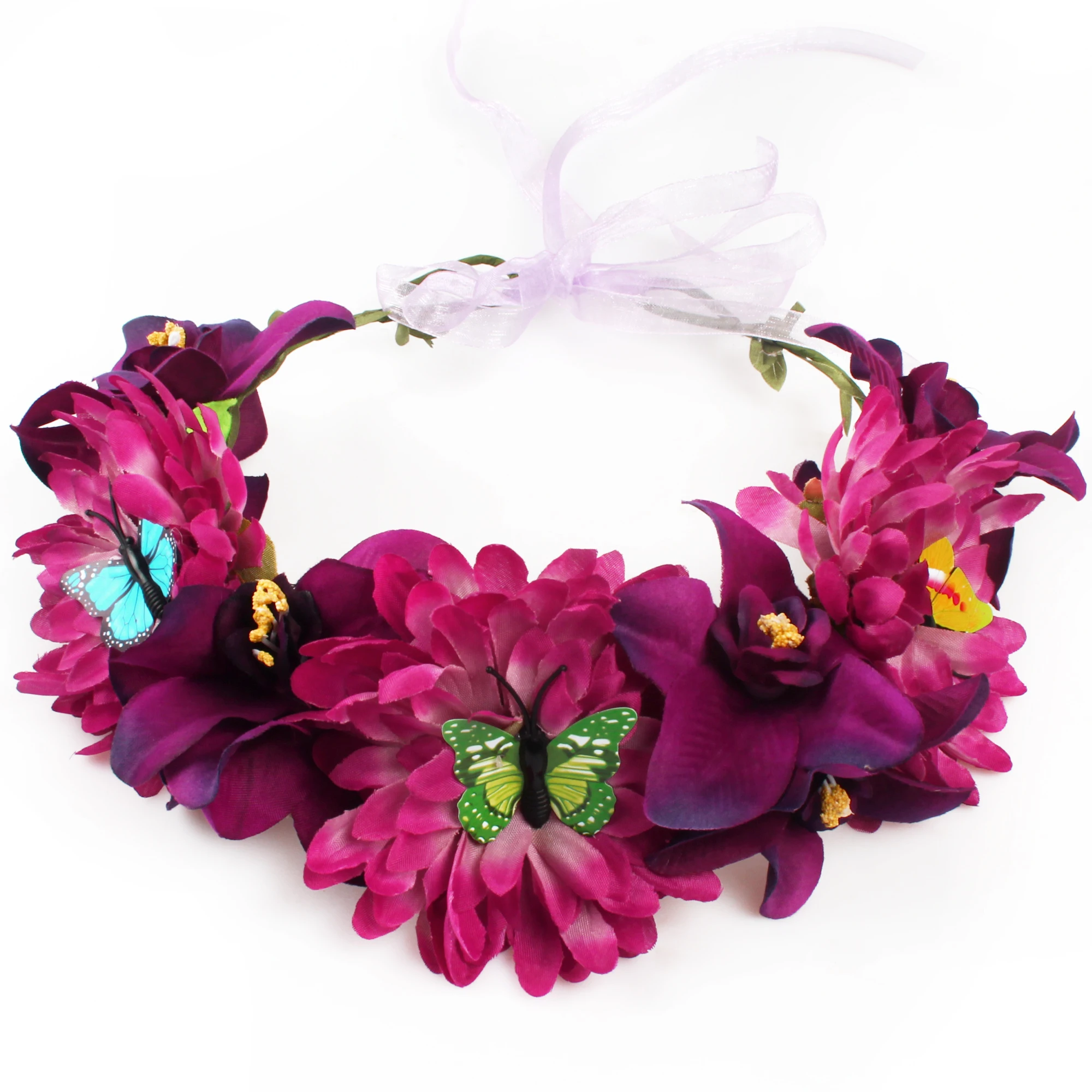 1PCS Жени цвете диадема сватба флорални лента за коса аксесоари шаферка гирлянд момичета корона шапка фестивали фото реквизит