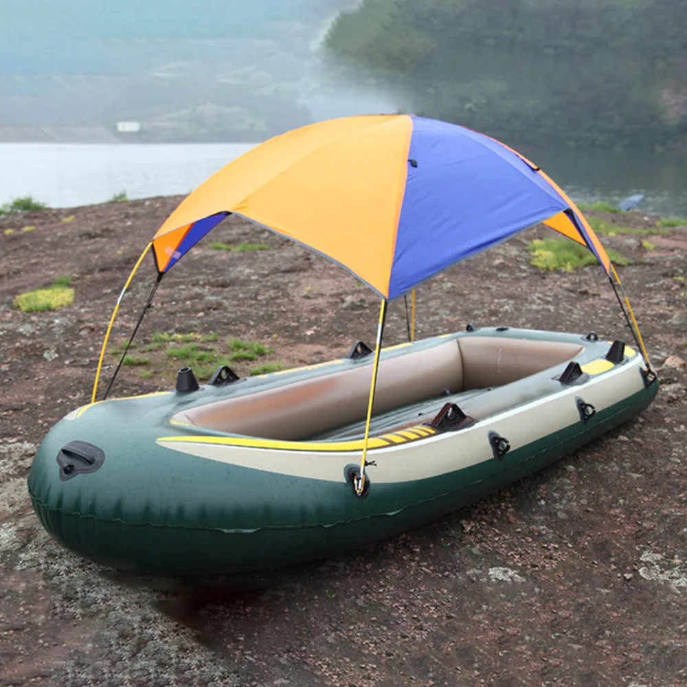 2 човек надуваема лодка каяк сенник сенник сянка подслон водоустойчива палатка UV защита лодка риболов пикник балдахин комплект