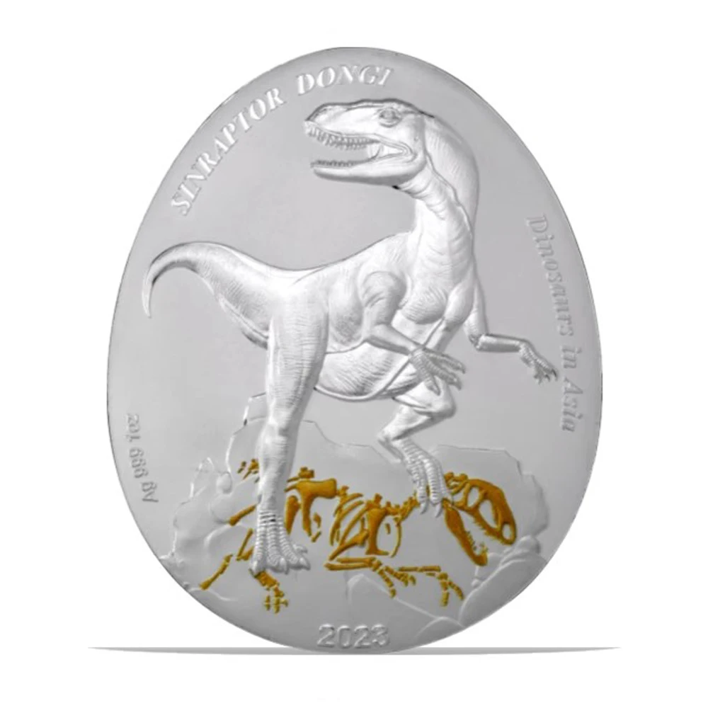 2023 Самоа 1oz .999 Сребърно динозавърско яйце 2 долара сребърна монета (серия 11)
