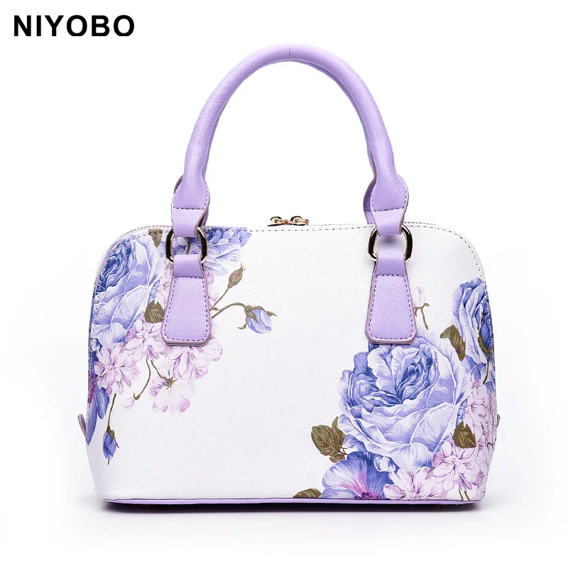 2024 Нова мода цветя дамски чанти печат жени пратеник чанти женски чанта малки черупки чанти PT1077