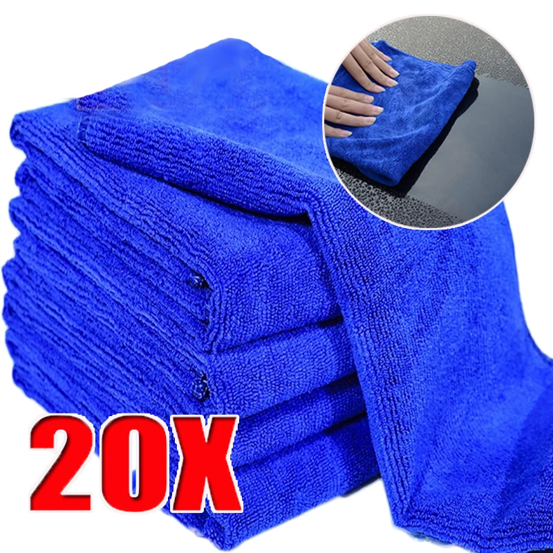 20pcs микрофибър кърпи за почистване на автомобили меки сушене кърпа автоматично детайлизиране полиране кърпа домакинство почистване кърпа чисти парцали