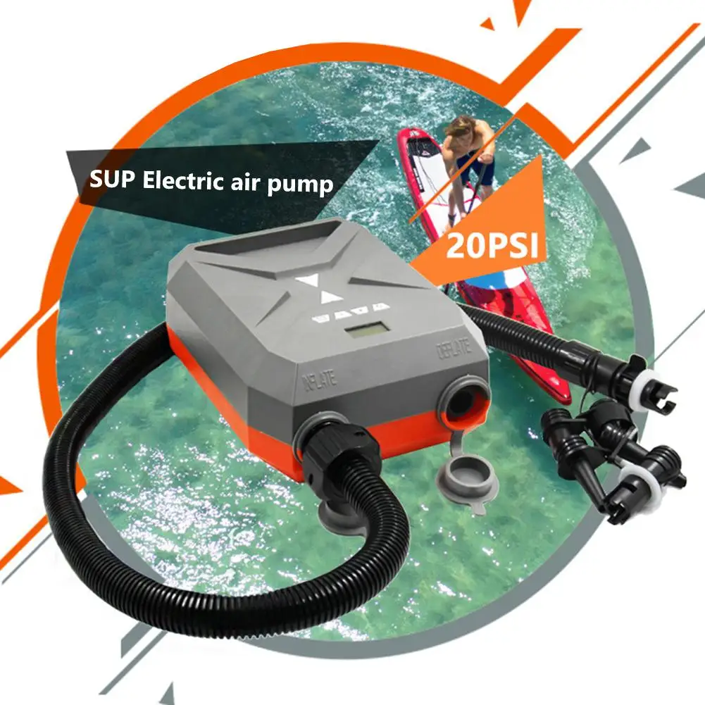 20PSI електрическа въздушна помпа високо налягане въздушен компресор с 6pcs дюзи за каяк лодка плувен басейн въздушни възглавници