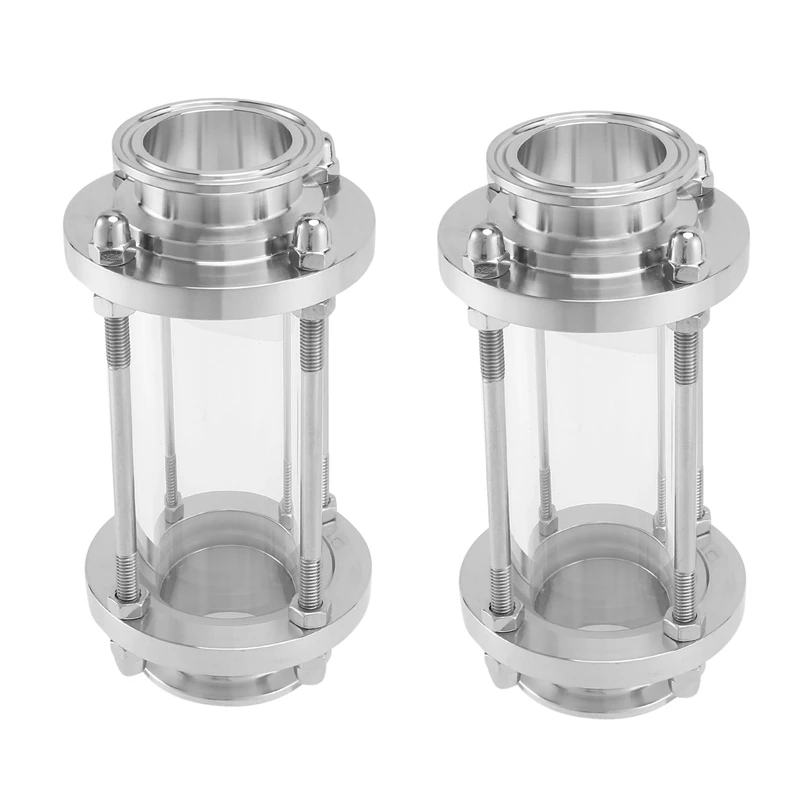 2X In-Line Sight Glass с край на скобата, Flow Sanitary Straight Sight Glass SUS316 1.5 инча (Flow Pipe OD 38MM)
