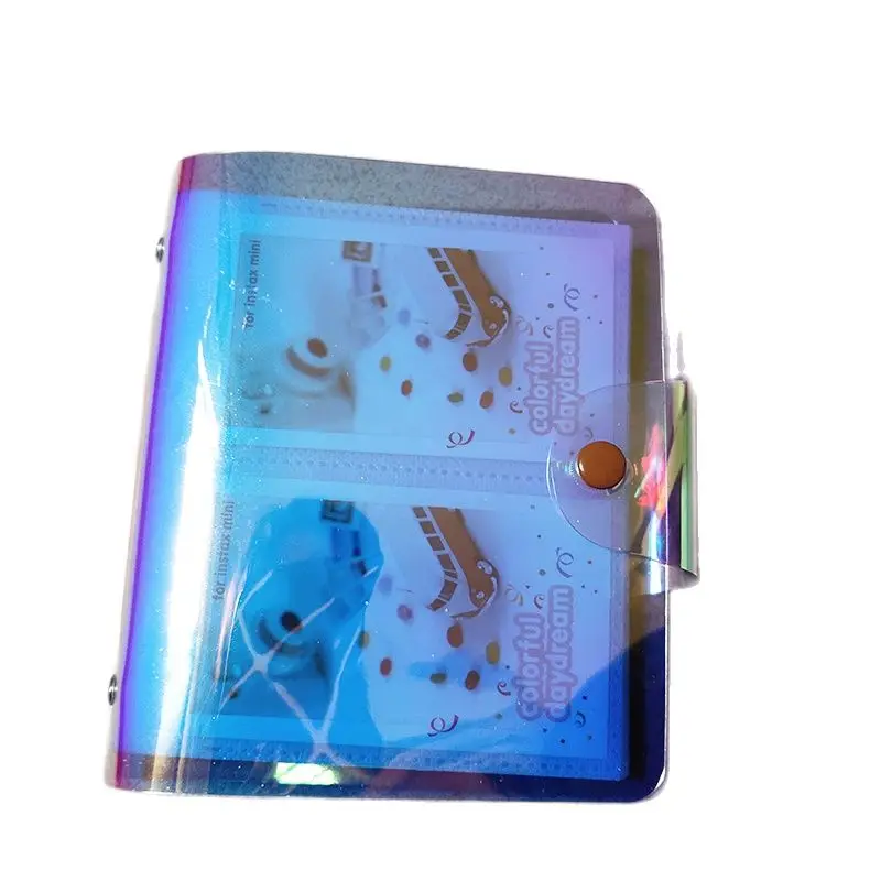 3 инчов мини снимки албум 64 джоба прозрачен цветен лазер Instax филм желе име притежател на карта печат снимки албум книга