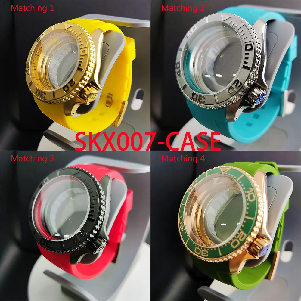 41mm NH36 случай SKX007 комбинация с часовник от неръждаема стомана случай сапфир стъкло водоустойчив подходящ за NH35 / NH36 спортен часовник