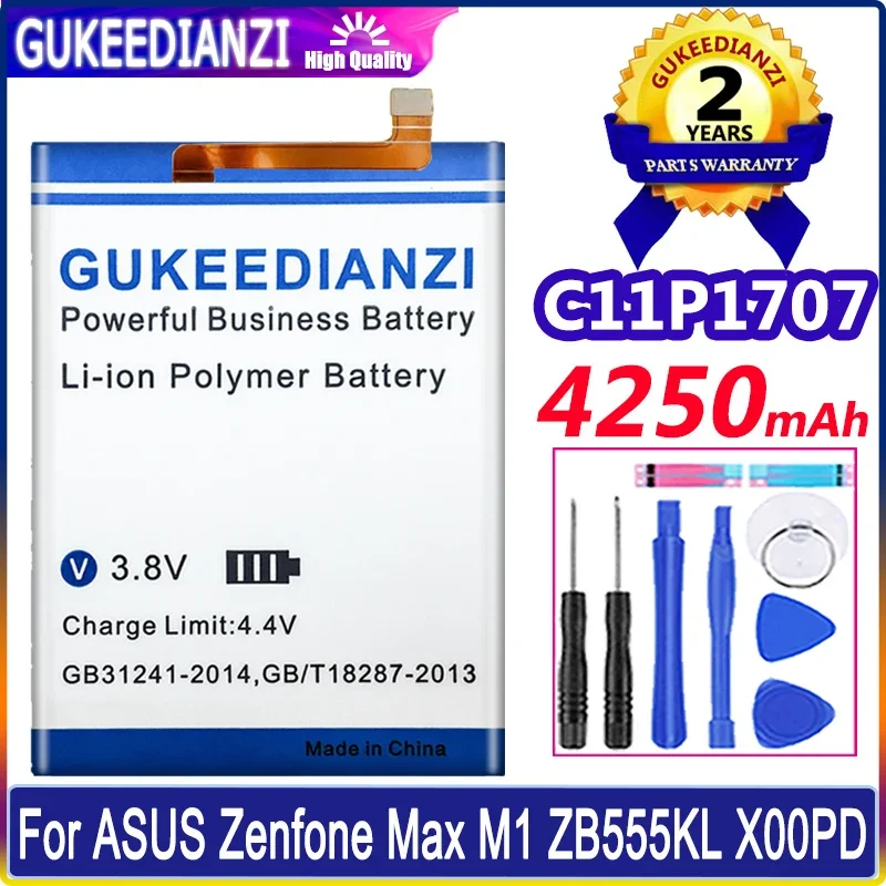 4250mAh GUKEEDIANZI телефон батерия за ASUS C11P1707 телефон батерия за ASUS Zenfone Max M1 ZB555KL X00PD висок капацитет