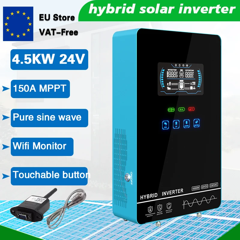 4500W слънчев инвертор точируем бутон с инвертор чиста синусоида 24V AC 220V MPPT слънчева инвертор изграждане в 150A слънчев контролер