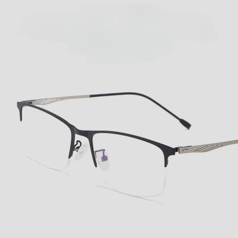 57mm голяма рамка случайни очила рамка за бизнес половин джанта очила миопия очила рамка ултра лека сплав очила крак