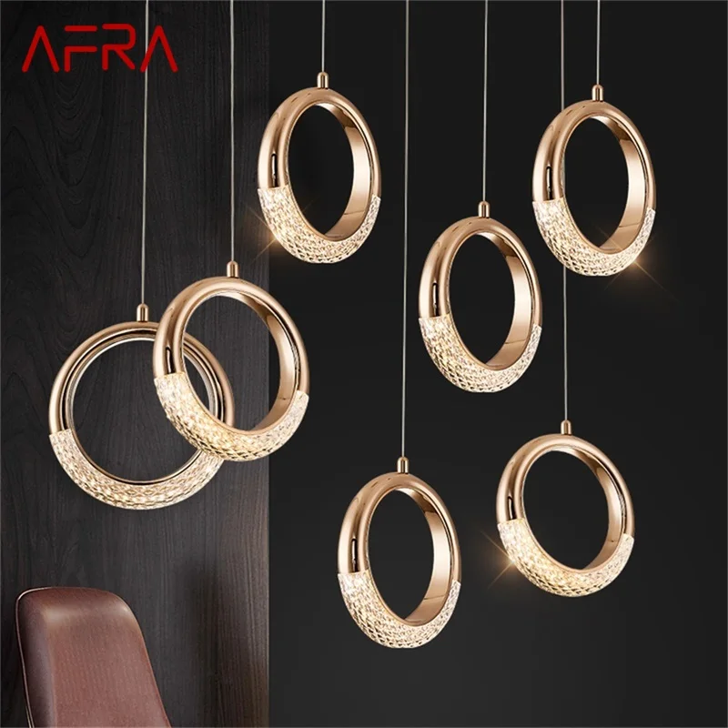 AFRA висулка светлина модерен LED творчески лампа тела кръгъл пръстен декоративни за дома трапезария