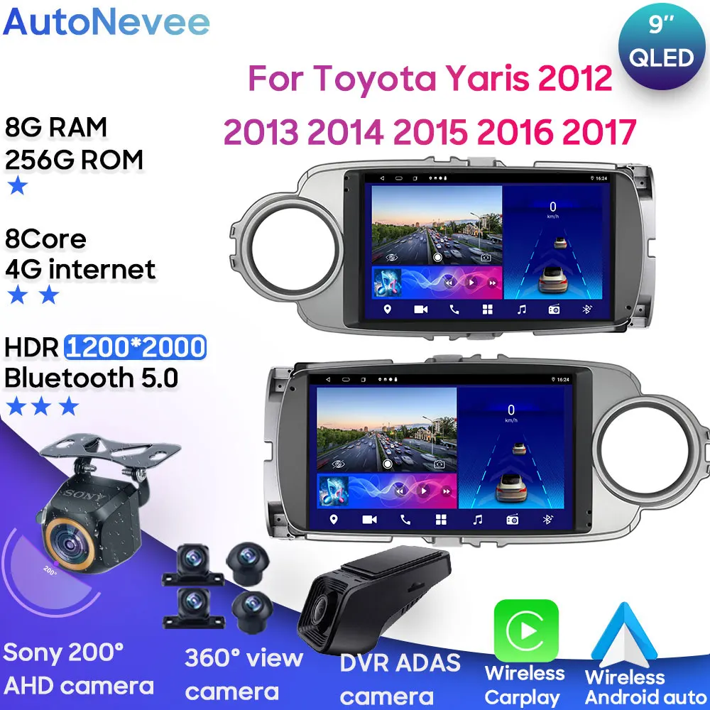 Android кола радио видео мултимедиен плейър главата единица за Toyota Yaris 2012 2013 2014 2015 2016 2017 GPS Carplay Android Auto 2din