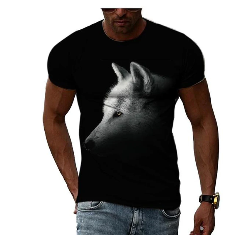 Animal Wolf Tattoo Summer Harajuku Design Fashion Men T shirt Hot Summer 3D All Over Printed Tee Tops shirts Unisex T shirt