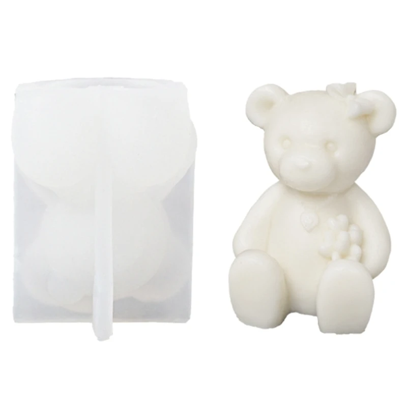 Bear форма свещ мухъл животински свещ мухъл за DIY свещ сапун мазилка Начало декорации DIY смола леене форми
