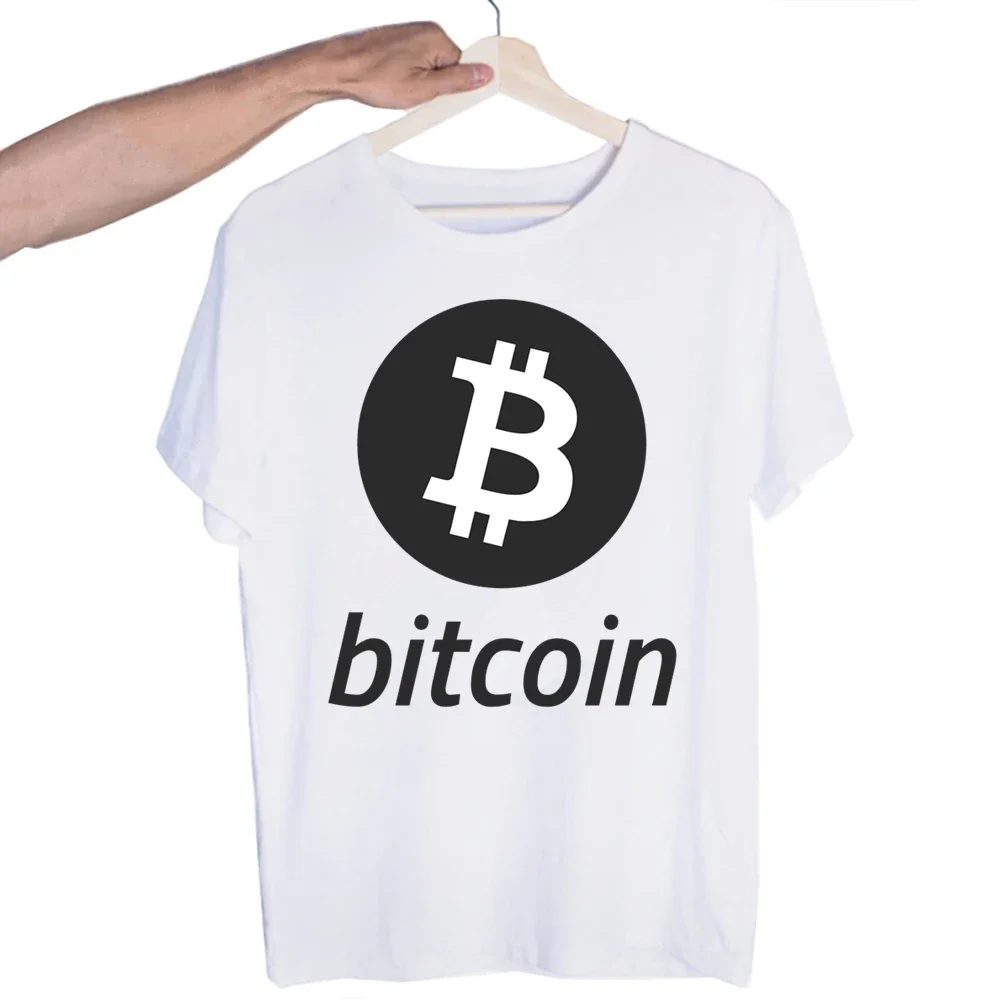 Bitcoin Оригинално лого T Shirt Print Тениска с къс ръкав Нова висококачествена мъжка тениска