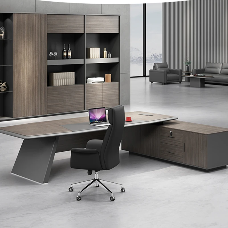 Boss Office Desk Комбинация Мениджър Президент Дизайнер на съхранение Офис мебели Бюро Боядисани Boss Desk Прост модерен бизнес
