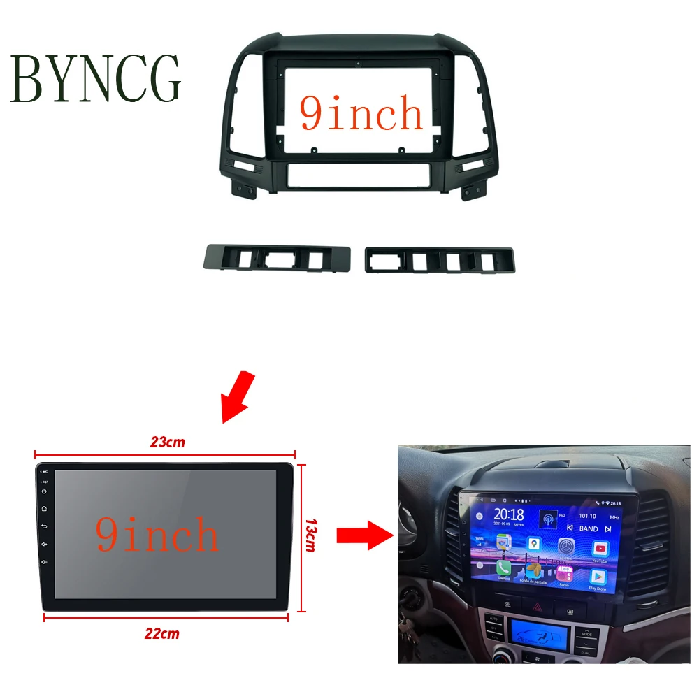 BYNCG 2 Din Car Radio пластмасов панел за HYUNDAI Santa Fe IX45 2006 ~ 2012 Инсталация DVD GPS Mp5 Dash Mount Frame Kit