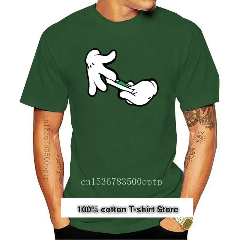 Camiseta de papel rodante con estampado de manos de dibujos animados, camiseta harajuku, apta para fumar