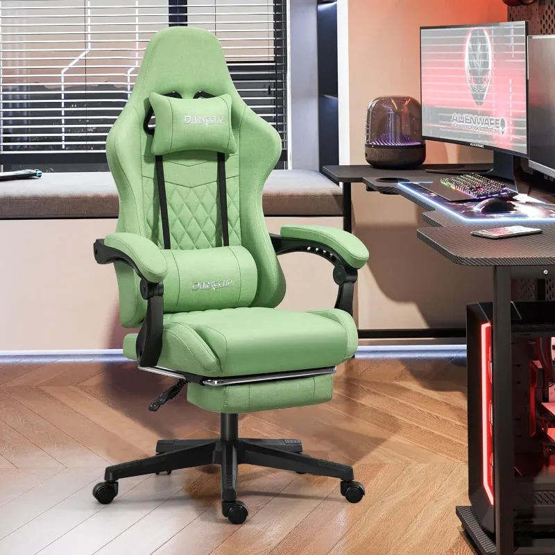 Darkecho Gaming стол плат с поставка за крака, масаж офис стол с джоб пролетта възглавница и връзка подлакътници