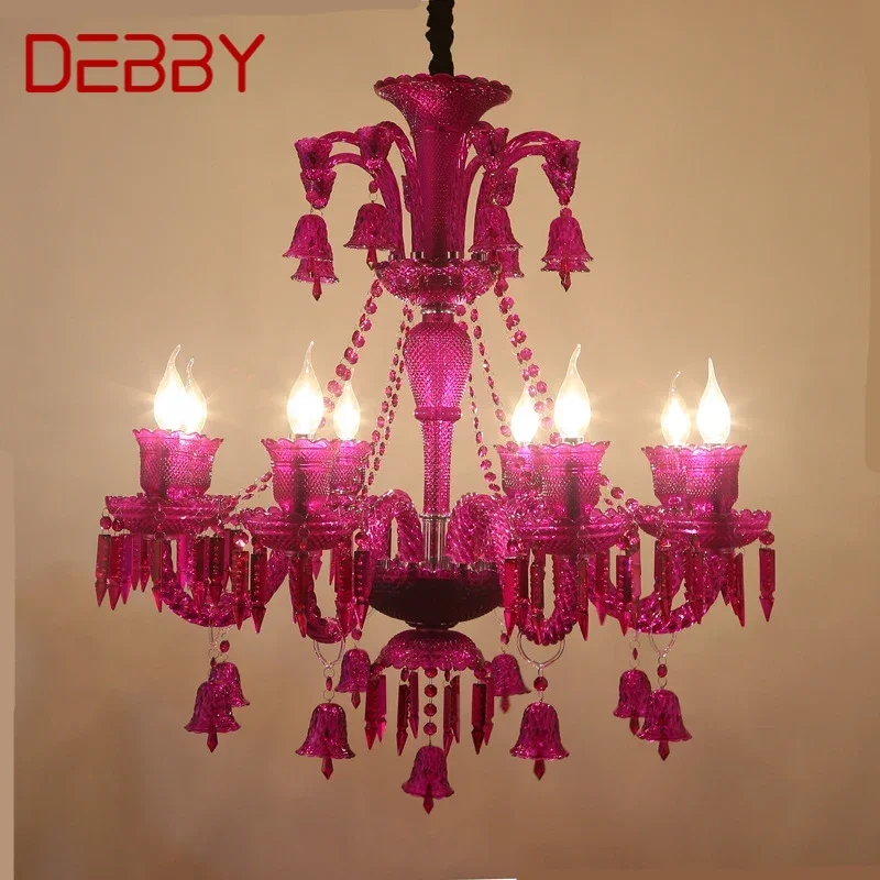 DEBBY Луксозен стил кристал висулка лампа европейски свещ лампа изкуство хол ресторант спалня вила полилей