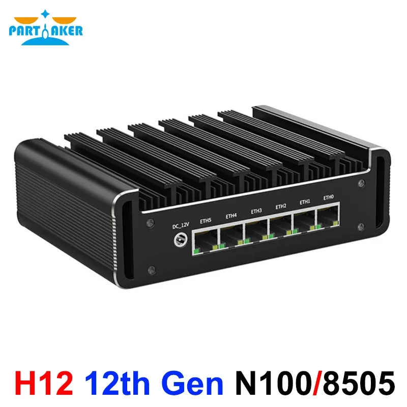 Firewall Router 12th Gen Intel N100 8505 6 x i226-V 2.5G Lan Fanless Mini PC DDR5 DP HD pfSense OPNsense Router PC Proxmox