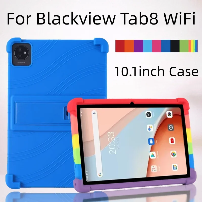 for Blackview Tab8 WiFi 10.1inch Case Soft с регулируема стойка и удебелени ъгли против удар