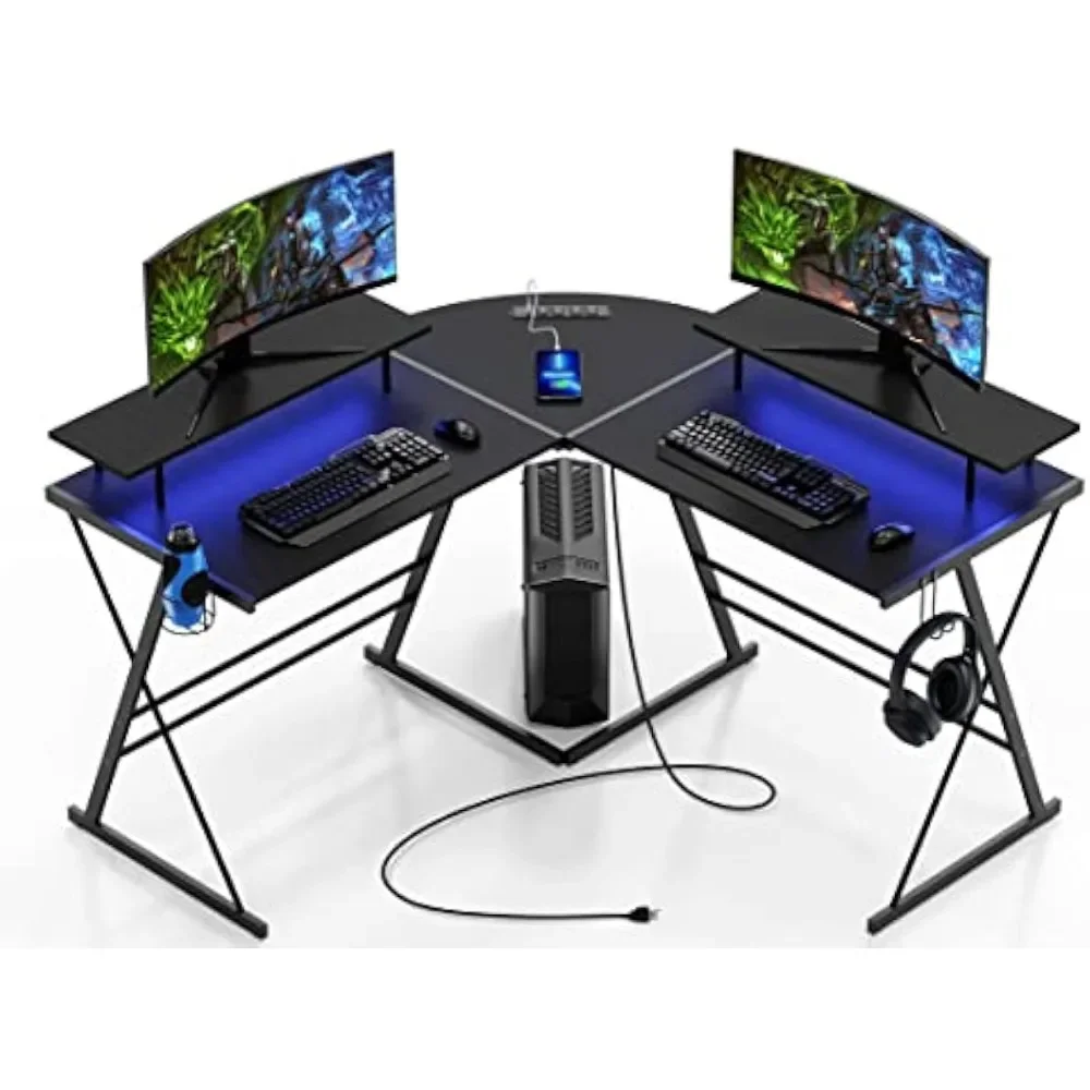 Gaming Desk, L-образно компютърно ъглово бюро, 53