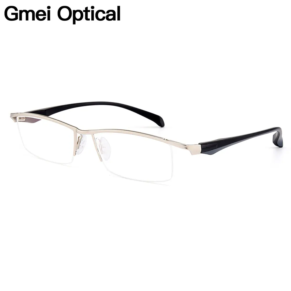 Gmei оптични мъже голям размер титаниева сплав очила рамки за мъже очила гъвкави крака IP галванопластика сплав очила Y8011