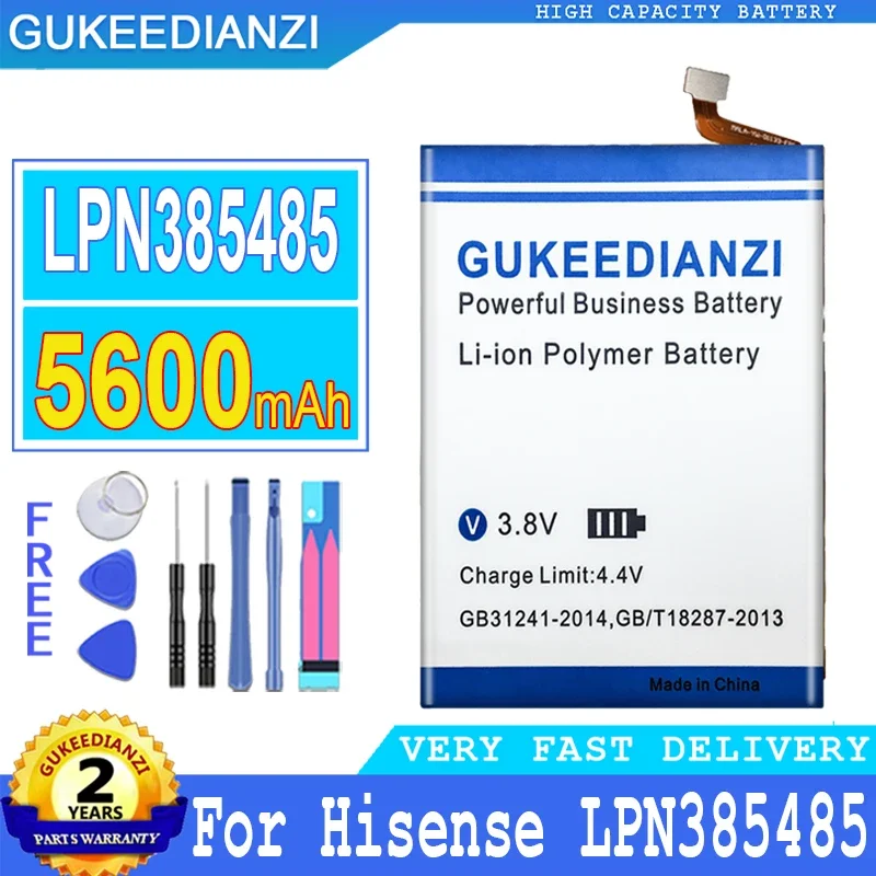 GUKEEDIANZI Батерия за Hisense LPN385485 мобилен телефон, Big Power батерия, 5600mAh
