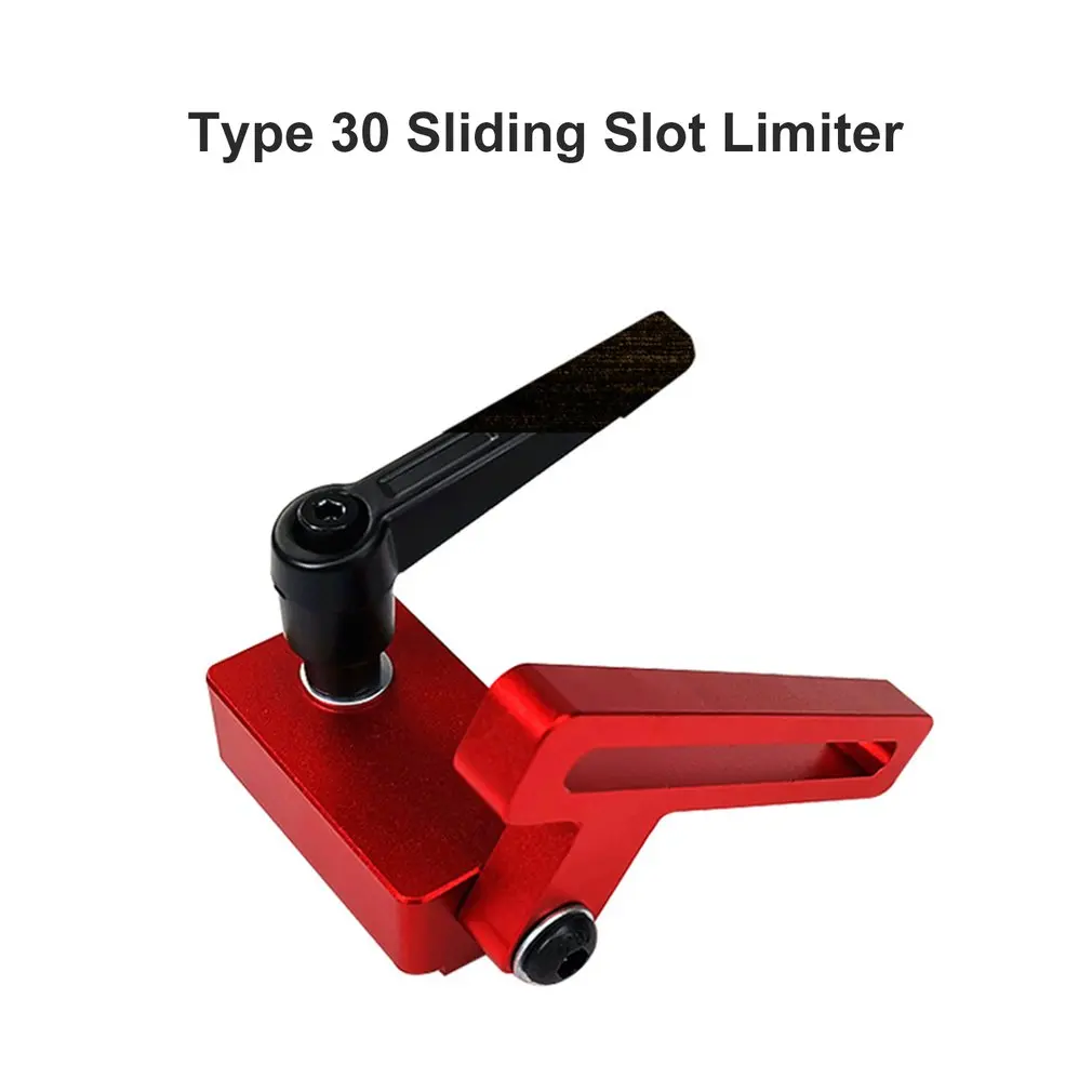 Hot 30mm T-Slot Miter Track Stopper T-Track дървообработващ улей DIY ръчни инструменти тип 30 Ограничител на дърворезбата Стоп инструмент Бърза доставка