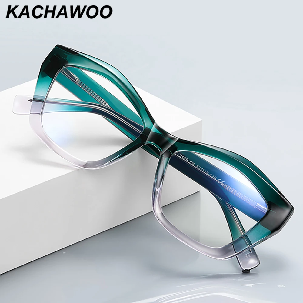 Kachawoo котка очила анти синя светлина женски T90 ацетат модни очила рамка за жени модерен европейски стил зелено червено синьо
