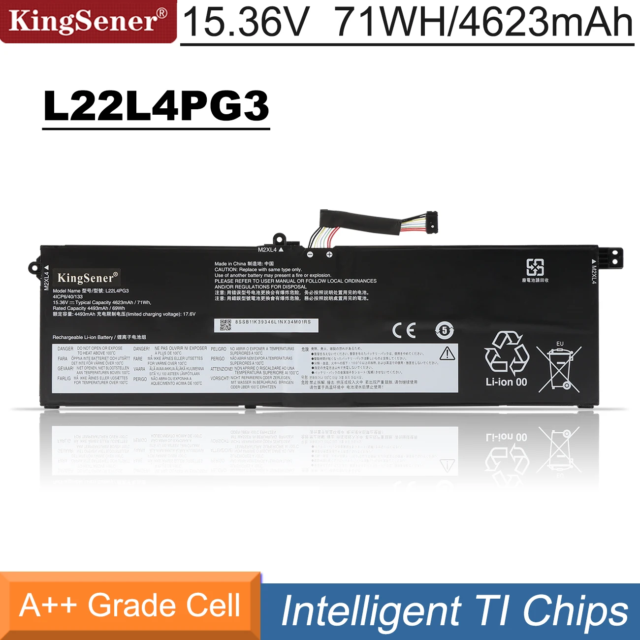 KingSener L22L4PG3 батерия за лаптоп за Lenovo ThinkBook 16+ 2023 Ryzen Edition AMD R7-7840H L22M4PG3 L22B4PG3 L22C4PG3 5B11N45410