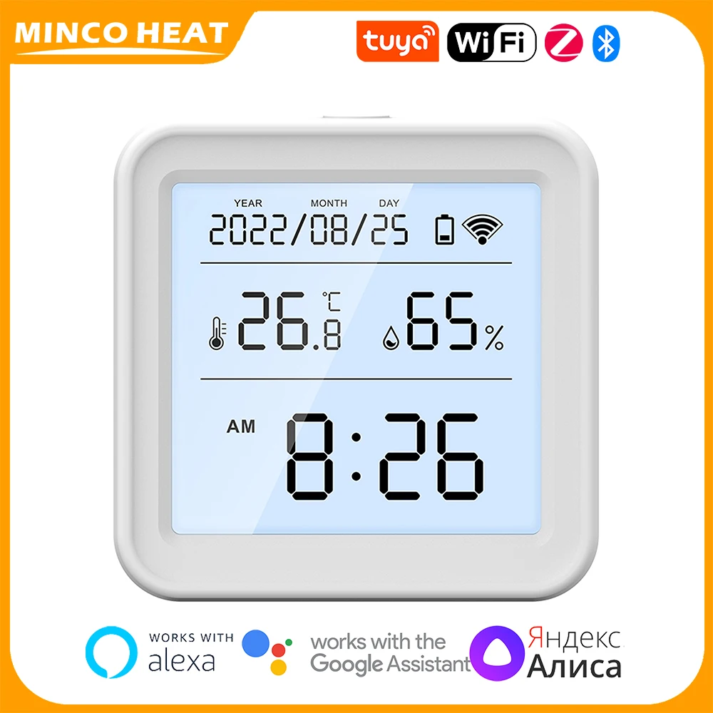 Minco топлина 1/2/3/4PCS Bluetooth / Zigbee / Smart Tuya WIFI LCD сензор за влажност на температурата, съвместим с Alexa Google Assistant