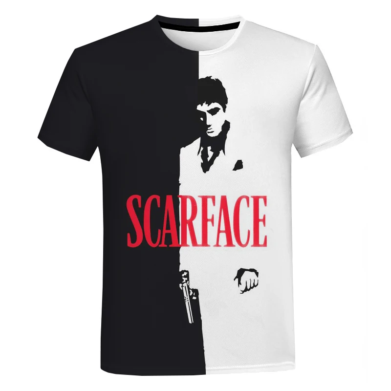 Movie Scarface 3D печатна тениска Мъже Жени Лятна мода Случайни Cool Tee Tops Тони Монтана печат Harajuku Streetwear T Shirt