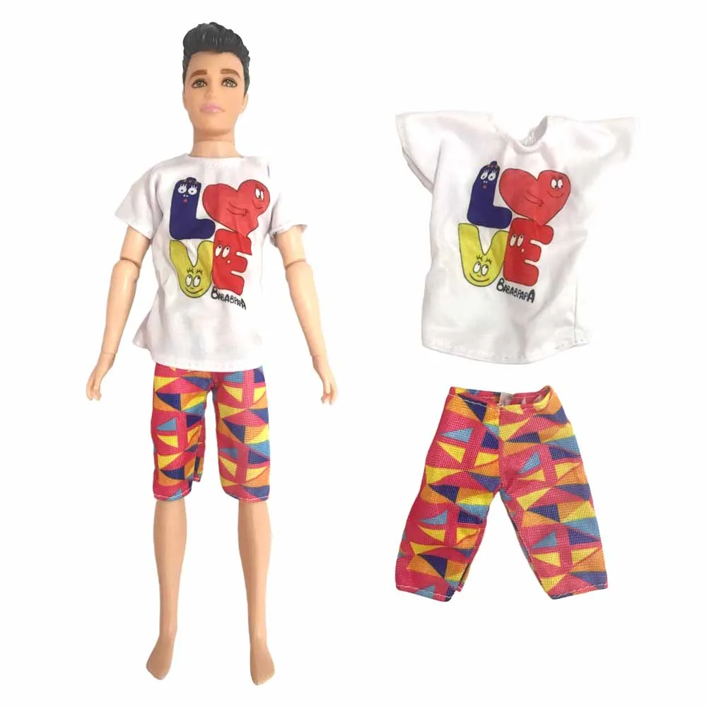 NK 1 комплект 30CM принц мода ръчно изработени дрехи свободно време шорти костюм за кукла Барби аксесоари за кен кукла момиче подарък играчка