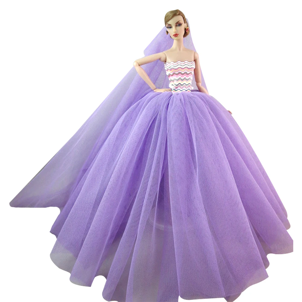 NK Най-новата принцеса кукла вечерна рокля ръчно изработени кукла дрехи дантела сватбена рокля за кукла Барби аксесоари Бебешки играчки 071F