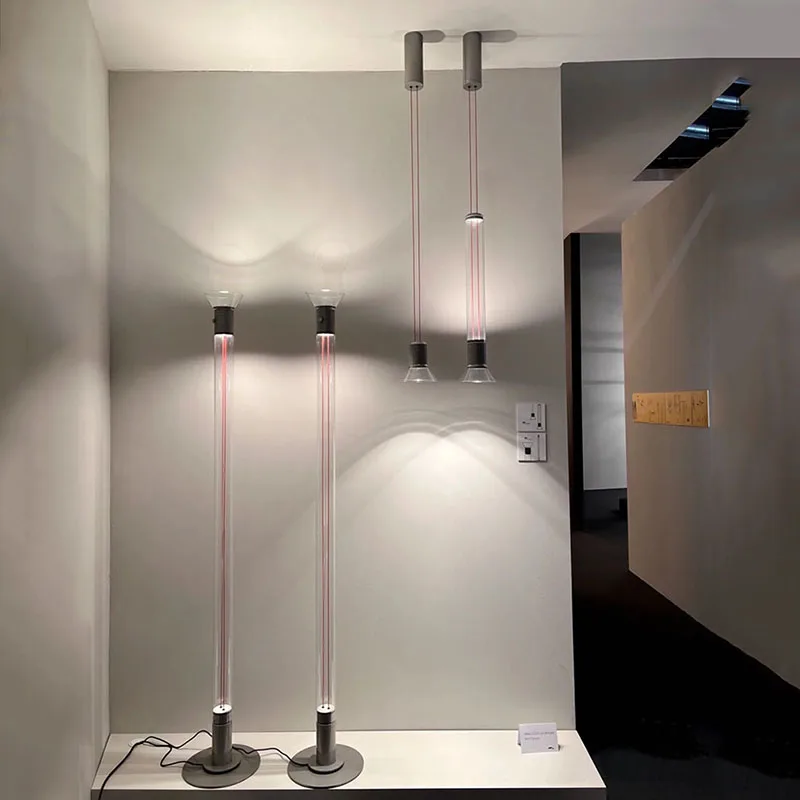 Nordic Long Tube Подова лампа Модерна и минималистична атмосфера Осветителни тела за хол Спалня Диван Ресторант Осветително тяло