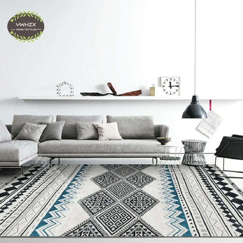 Nordic Style Carpet Aesthetics Geometry Print Rug Large Area Floor Mat for Living Room Sofa Bedroom Kitchen Rugs Home Decoration