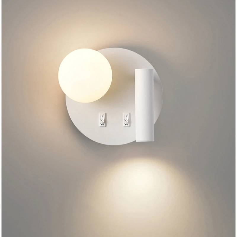 Nordic с превключвател нощна лампа за стена Модерни LED стенни светлинни свещи Вътрешно осветление стая декор за спалня хотел хол