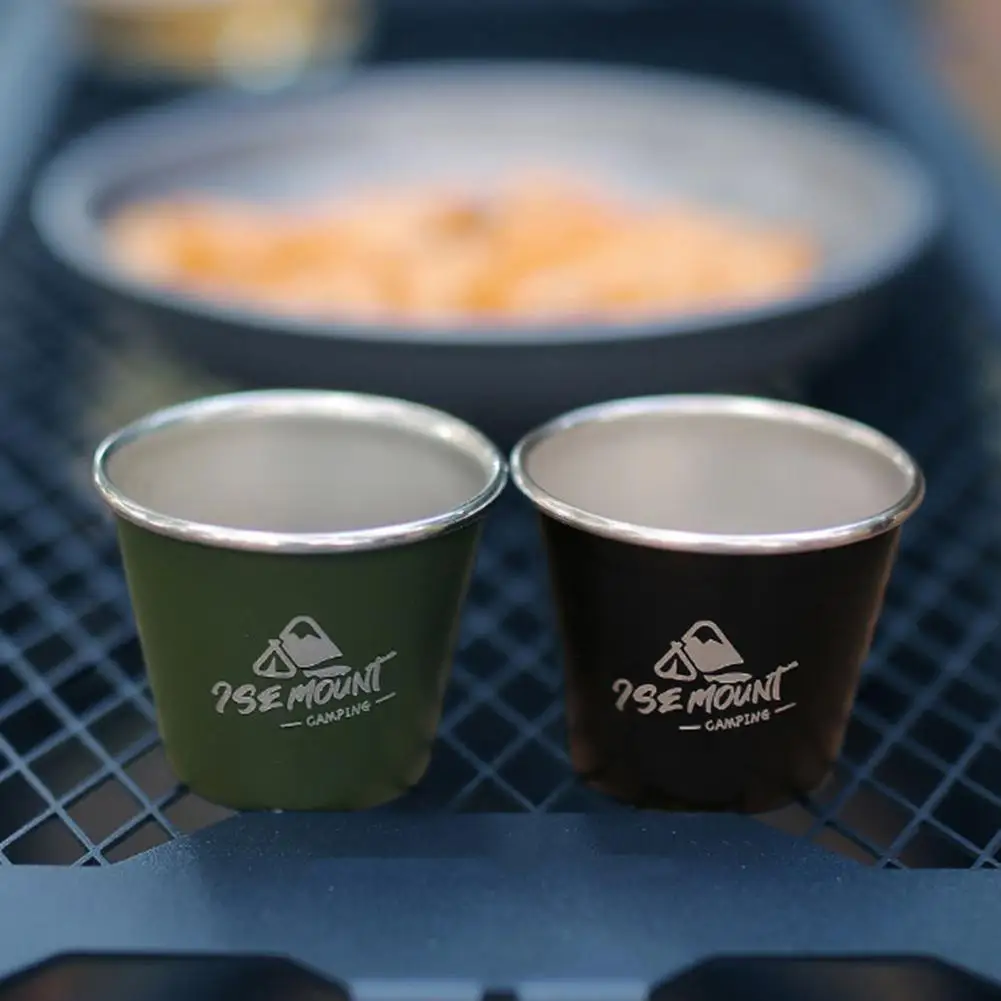 Outdoor Cup Portable Stackable неръждаема стомана къмпинг чаша за чай кафе бира мляко чаша с полирана повърхност къмпинг доставки
