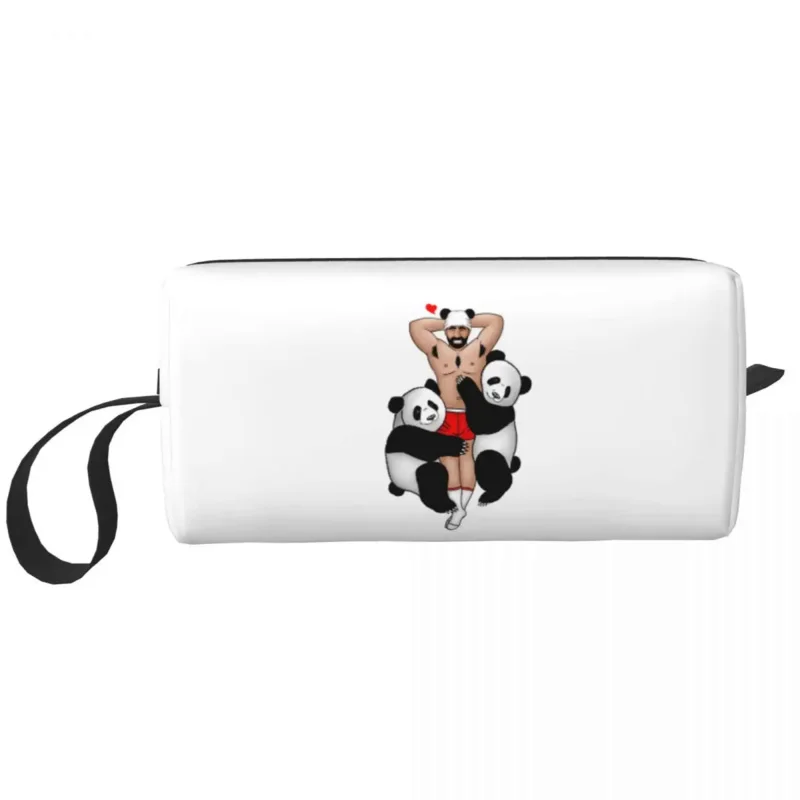 Panda Lover грим чанти гей мечка гордост grrr ЛГБТ гей комикси голям капацитет козметична чанта мода открит торбичка за съхранение на чантата