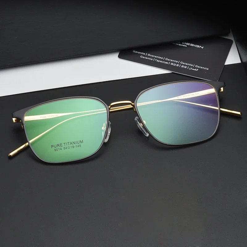 Pure титанов очила рамка за мъже площад бизнес очила дизайн Gafas късогледство oculos де грау очила