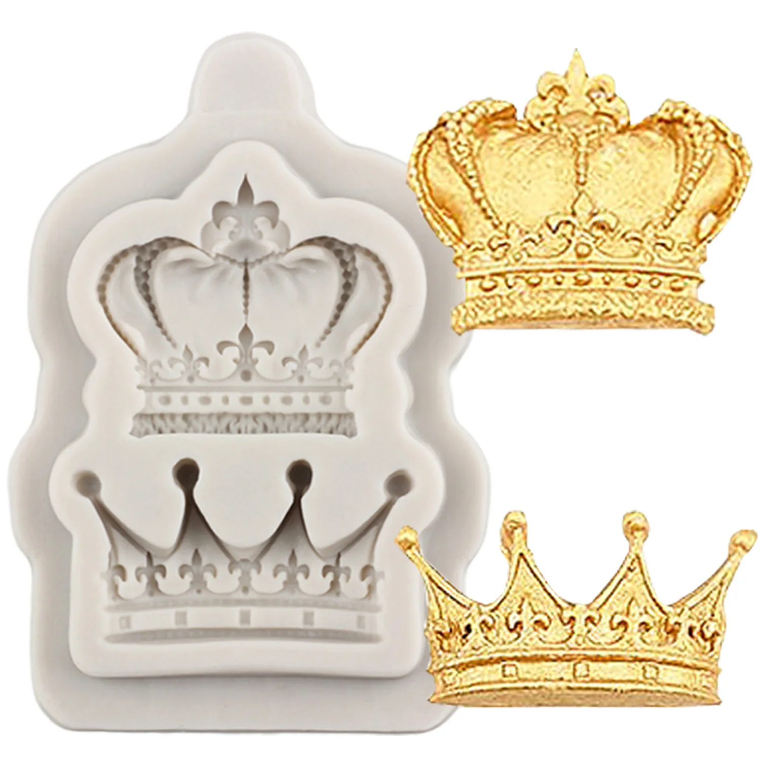 Royal Crown силиконови форми Сватбено Cupcake Topper Фондан торта декориране инструменти Захарни бонбони Глина Шоколадова гъмпейст Калъпи
