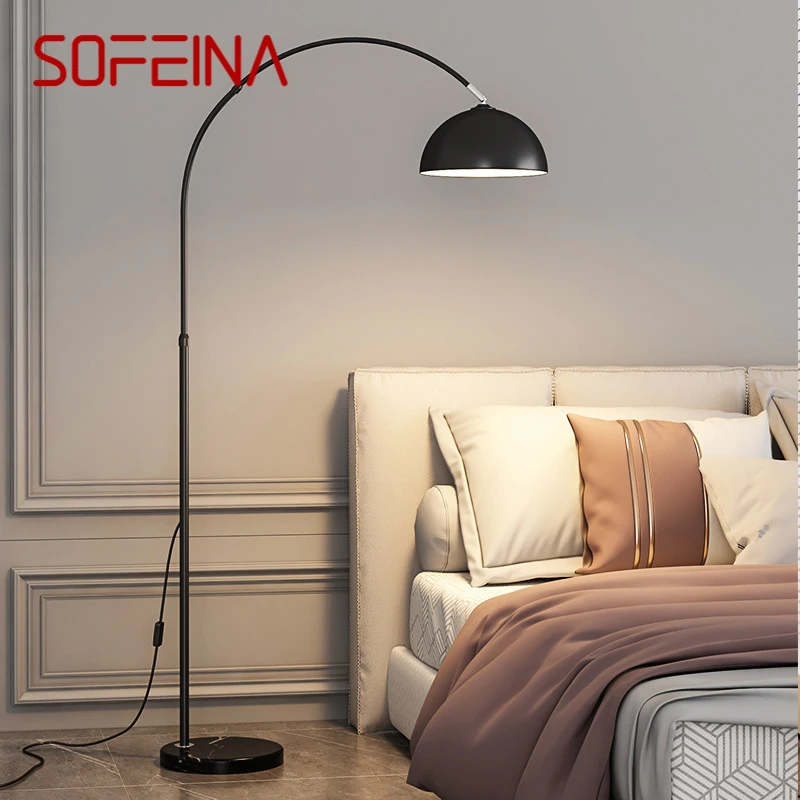 SOFEINA Nordic риболов етаж лампа модеренсемейство хол спалня творчески LED декоративни стоящи светлина