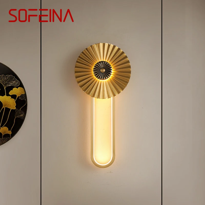 SOFEINA месинг стена лампа LED модерен луксозен Sconce светлина интериор декорация домакинство спалня нощно легло хол коридор