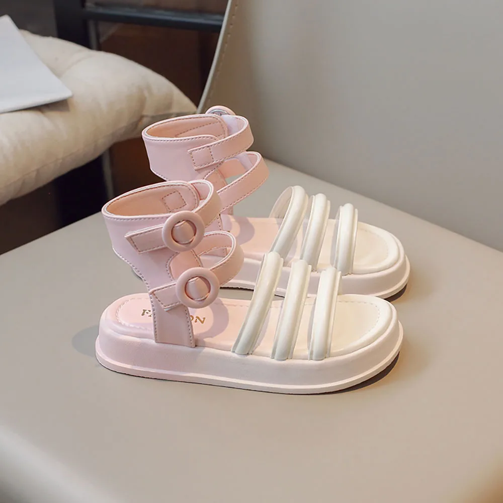 Summer принцеса сандали за момичета корейски стил печатни модни обувки против хлъзгащи меки подметки ежедневни обувки парти сандали